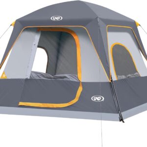 UNP 2/4/6/8 Person Tent, Portable Cabin Tent, Camping Tent 4-Person Easy Set Up, Waterproof with Top Rainfly for Outdoor Camping/Hiking
