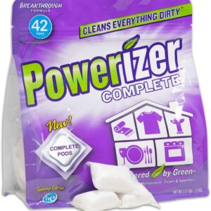 Powerizer Complete Multipurpose Cleaning Pods – Plant and Mineral Based Concentrated Laundry & Dishwasher Detergent | 42 Count | All-in-One Cleaning Solution