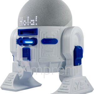 Android Rus-T1 Stand Speaker Compatible with Alexa Echo Dot 3 Gen, 4 Gen, 5 Gen, HomePod mini, Google Home Mini/Nest Mini y genericos (White/Blue)