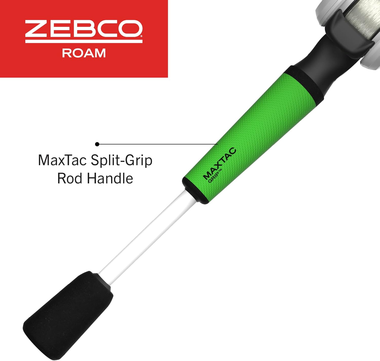 Zebco Roam Baitcast Reel and Fishing Rod Combo, 6-Foot 6-Inch 2-Piece Fiberglass Fishing Pole with Split-Grip MaxTac Rod Handle, Lightweight Graphite Frame, Right-Hand Retrieve - Image 6