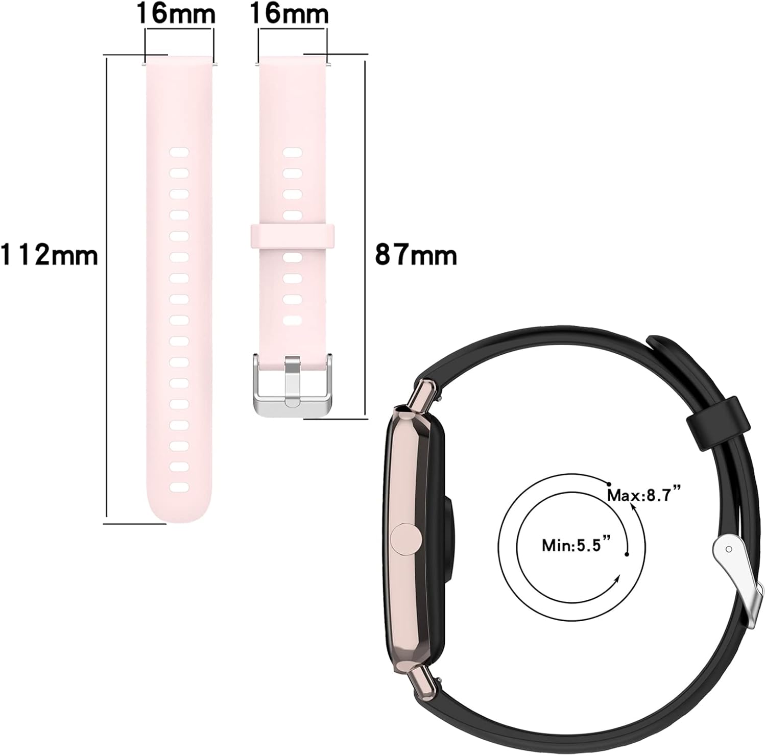 3 Pack Replacement Bands Compatible with HENGTO Fitness Tracker Watch for Kids, Soft Silicone Adjustable Sport Strap Wristband for HENGTO 1.4''/MorePro HM08/FITVII HM08/YOUSOKU H97 Pro/Amzhero D26/HENGTO H39 PLUS Smartwatch for Kids - Image 2