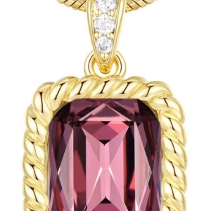 Valentine’s Day Gifts for Her-18K Gold Plated Dainty Square Crystal Birthstone Necklace,Gold Jewelry for Women,Anniversary Birthday Gifts for Women Her Wife Girlfriend Mom Womens Necklace Jewelry