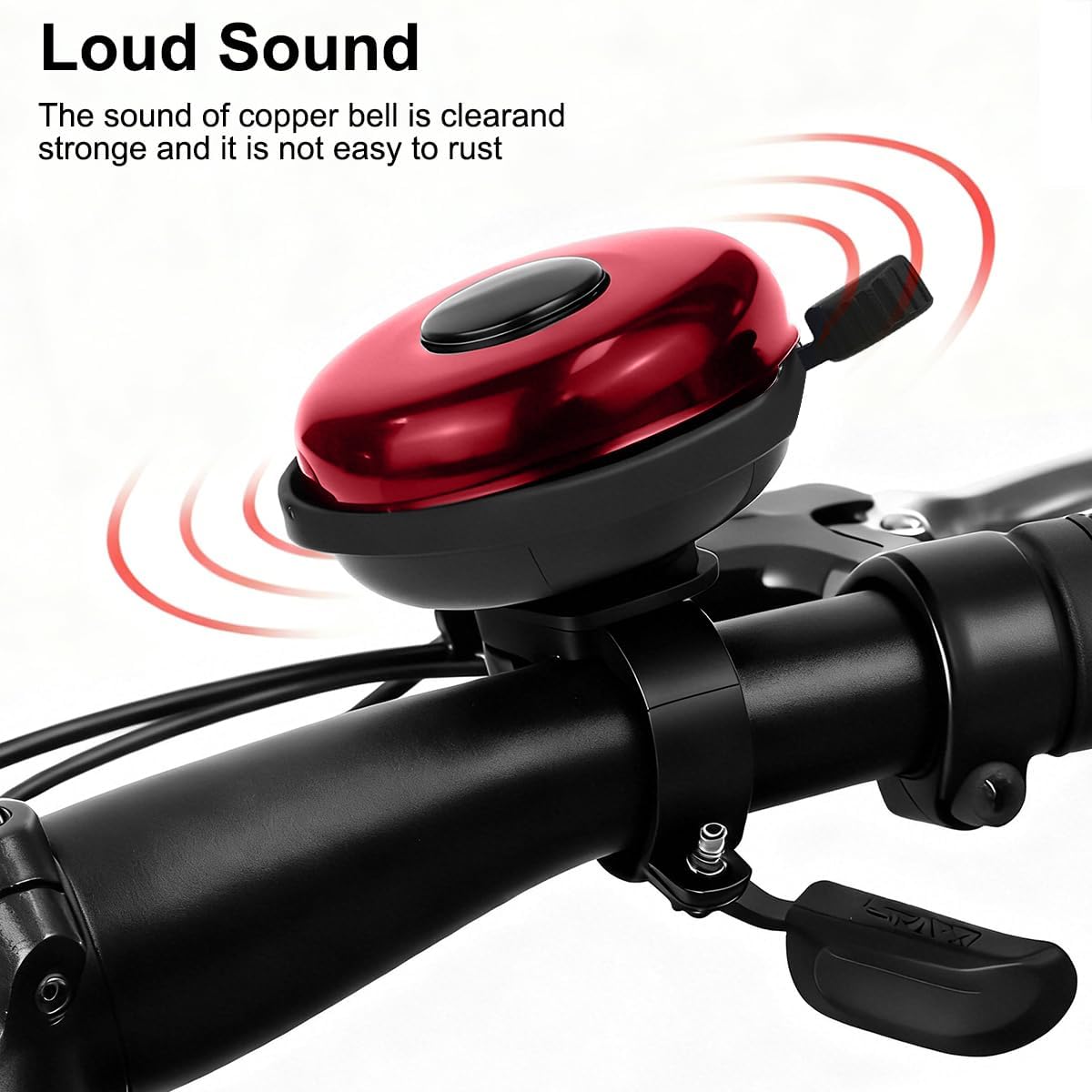Classic Bike Bell for Adults, Aluminum Bicycle Bell, Loud Crisp Clear Sound Bicycle Horn Bike Accessories for Adult Bikes, Easy Installation, Use for Mountain Road and Commuter Safety - Image 7