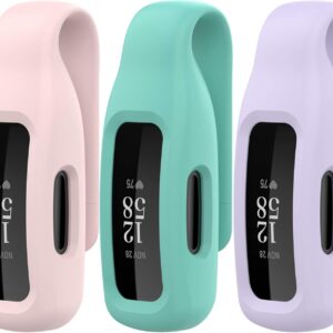 FitTurn Clip Case Accessory Compatible with Fitbit Ace 3 Activity Tracker for Kids 6+, Replacement Colorful Portable Clip Clasp Steel Clip Holder Strap Band for Ace 3 Smartwatch (Tricolor-A)