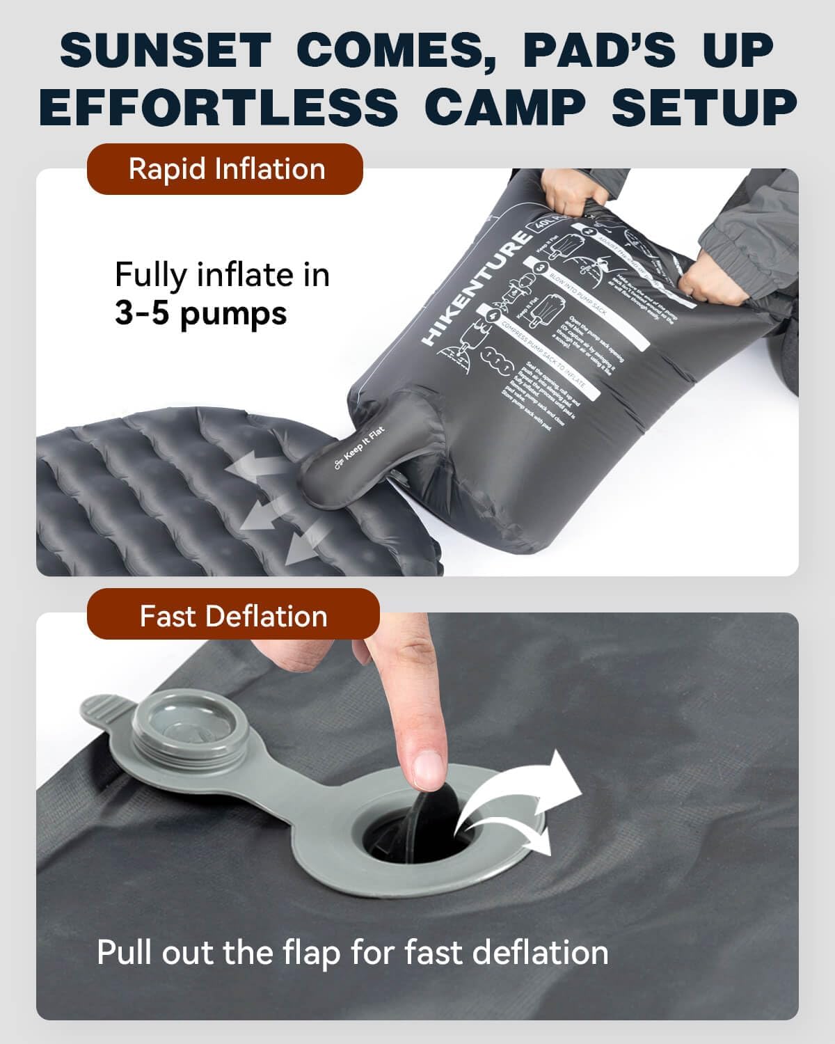 Hikenture Camping Sleeping Pad with 6.2 R-Value, Ultralight Camping Mattress for All Season, Compact & Insulated Sleeping Mat for Backpacking,Hiking,Outdoor - Image 6