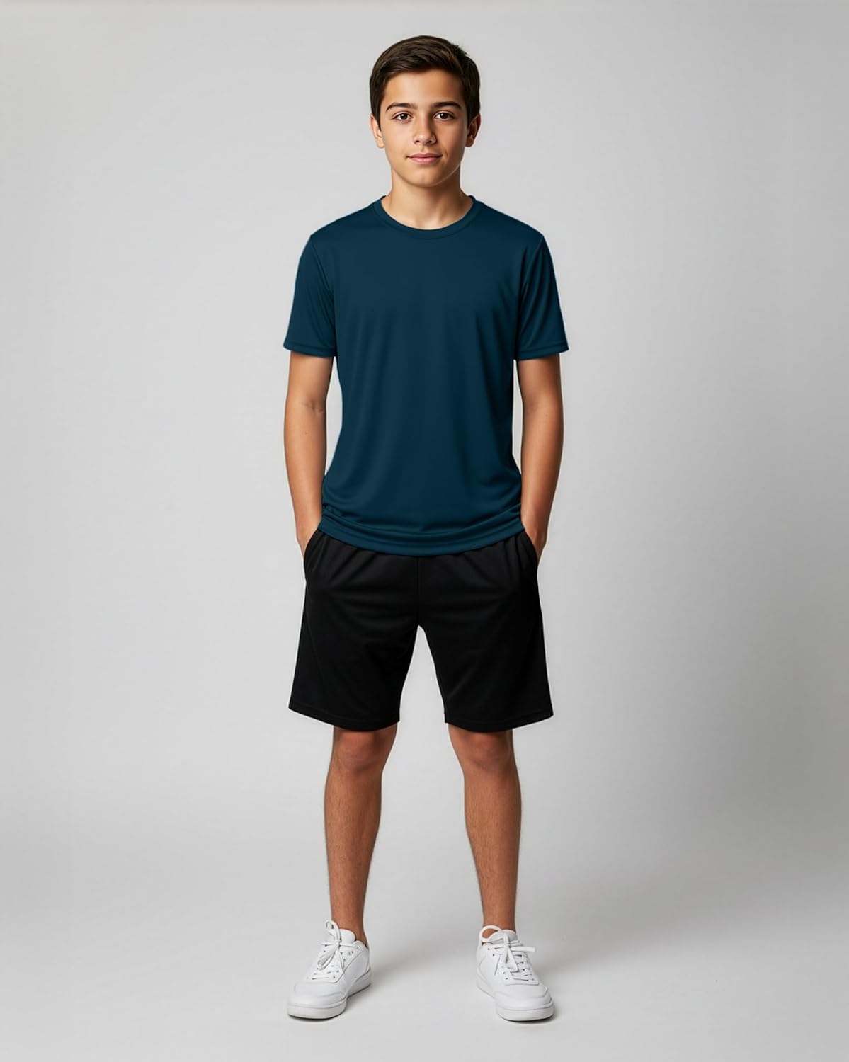 Real Essentials 5 Pack: Boys' Mesh Short Sleeve Athletic T-Shirt - Youth Kids Teens Active Basketball Tops (4-18 Years) - Image 4