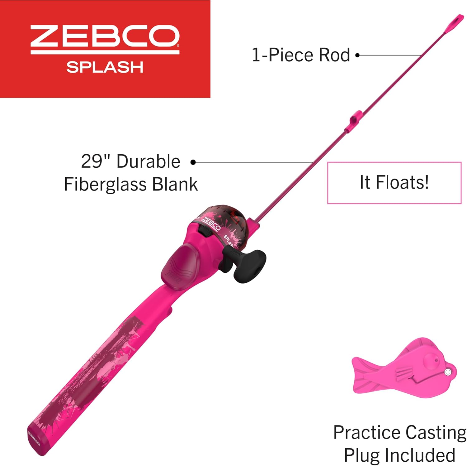 Zebco Youth 29-Inch Floating Spincast Reel and Fishing Rod Combo, Size 20 Reel, Pre-Spooled with 6-Pound Cajun Line - Image 2