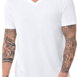 INTO THE AM Premium V Neck T Shirts for Men – Modern Fitted Tees S – 2XL Vneck Undershirts