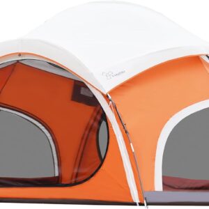 Vidalido 3-4 Person Camping Tent with 2 Large Mesh Door 4 Mesh Window Family Tents, Double Layer Waterproof Portable Easy Setup Camp Tent, Canvas Dome Tents for Camping Outdoor Hiking and Backpacking