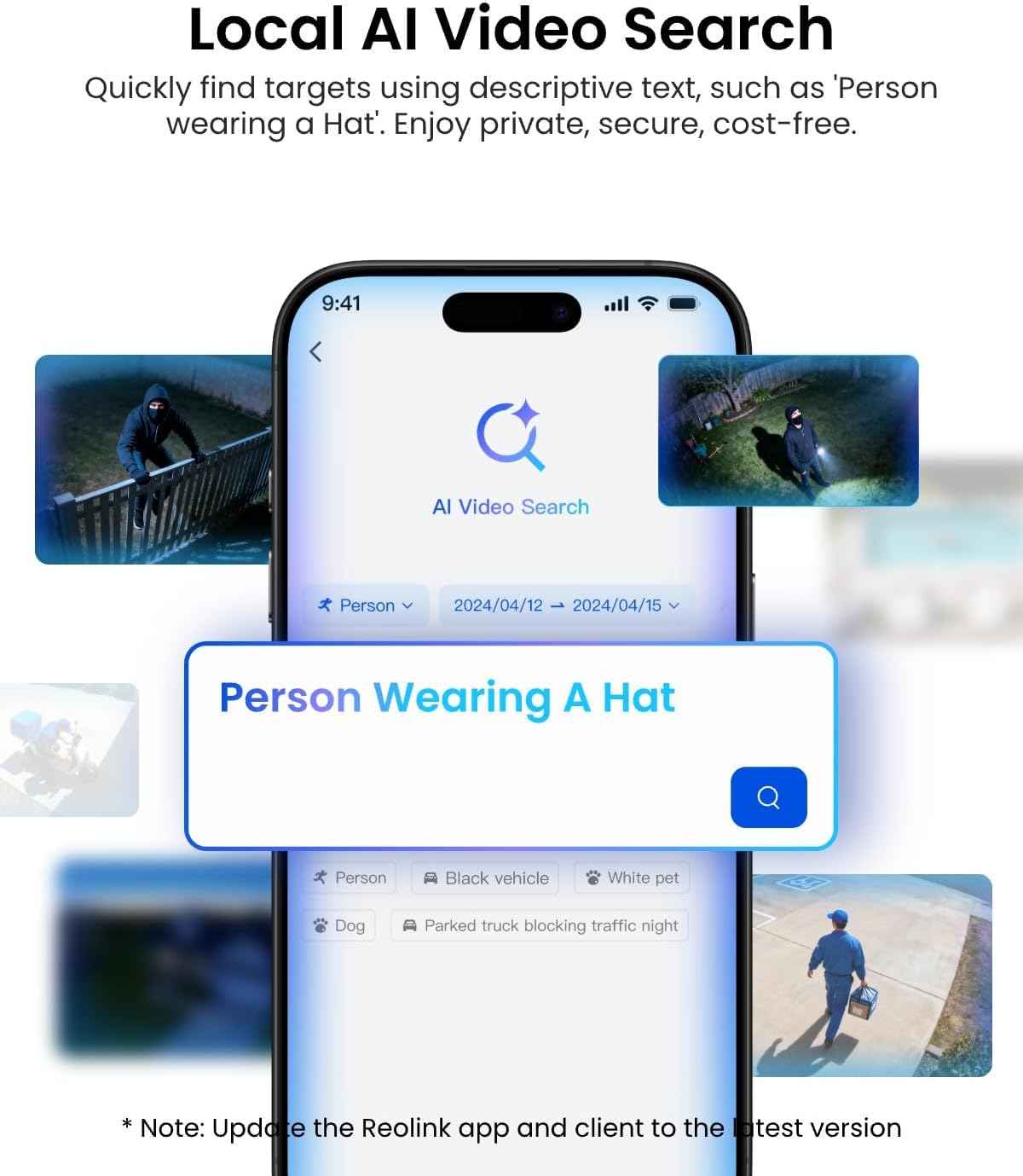 REOLINK TrackFlex Floodlight WiFi, 4K Dual-Lens Floodlight Camera, 360° PTZ 6X Hybrid Zoom, 3000 Lumens, Dual-Band Wi-Fi 6, Auto-Tracking, Local AI Video Search, 24/7 Recording, 100~240V AC Hardwired - Image 5