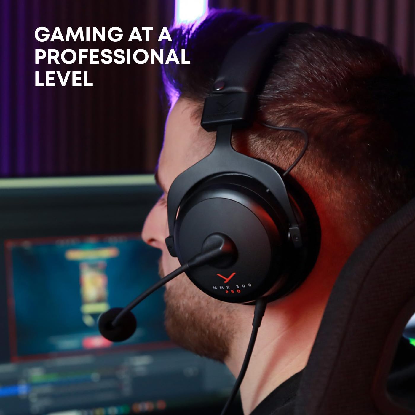beyerdynamic MMX 300 PRO Closed Gaming Headset with Stellar.45 Driver and Condenser Microphone, Wired Gaming Headset Suitable for PC, Xbox, PlayStation and Nintendo Switch. Handmade in Germany - Image 3