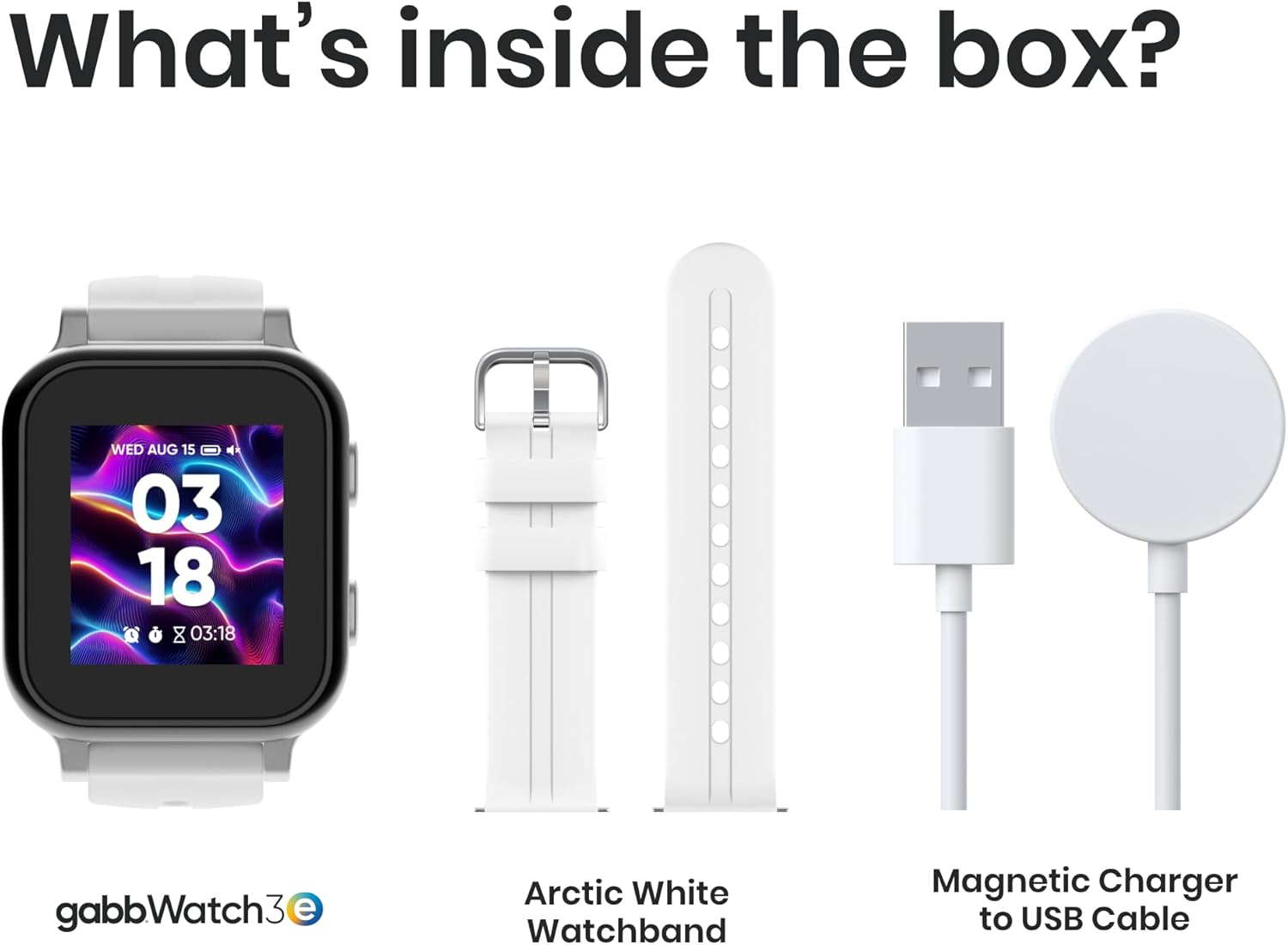 Gabb Watch 3e - GPS Tracker for Kids, Digital Smart Watch, No Social Media or Internet, Fees Required (Silver) - Image 4