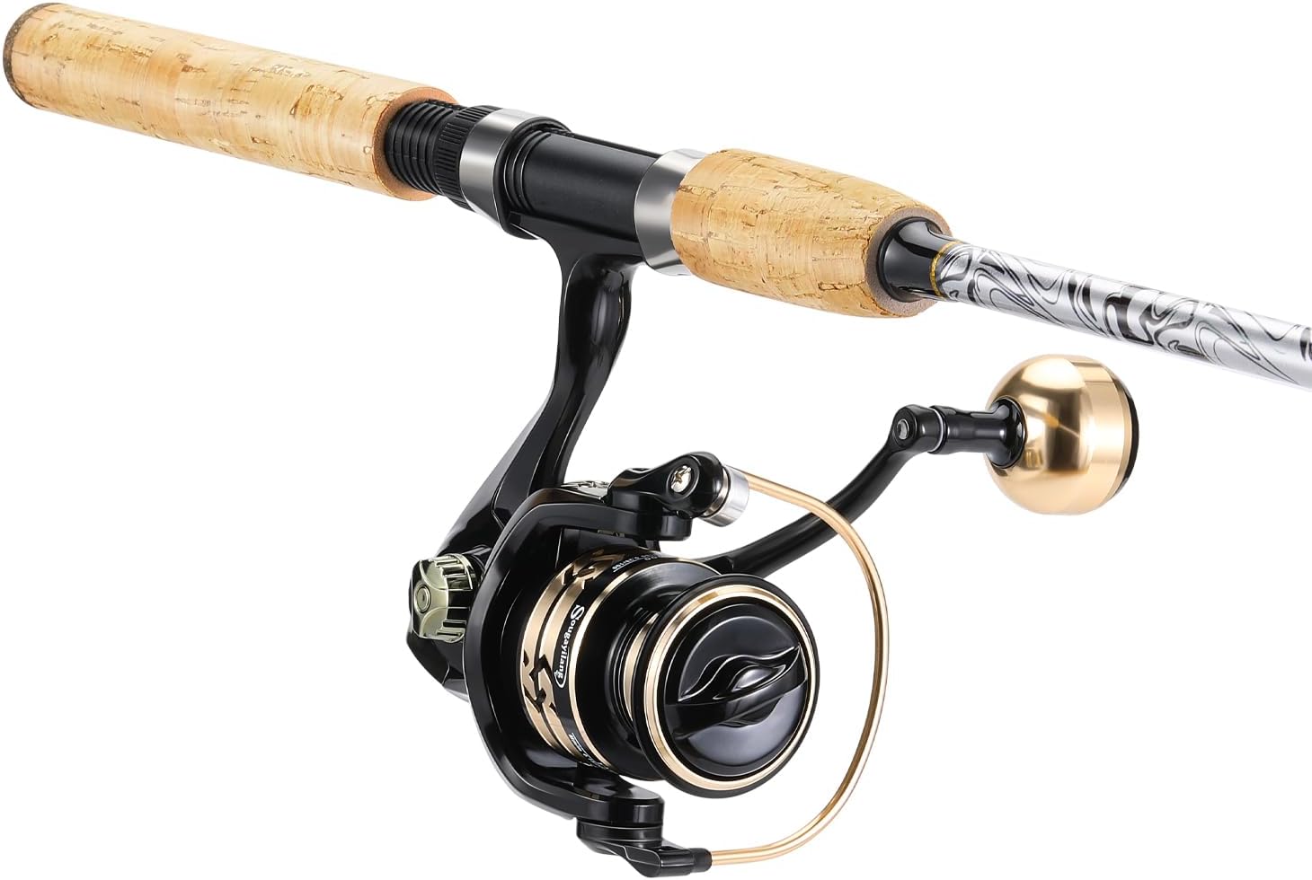Sougayilang Reel and Fishing Rod Combo, Fiberglass Fishing Pole with Durable P-Cork Rod Handle, Lightweight Graphite Frame - Image 3