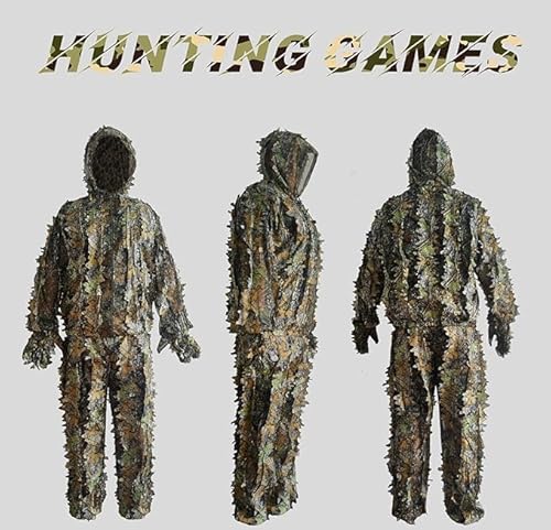 LYLPYHDP Ghillie Suit, Kids Adult 3D Leafy Camouflage Clothing, Camo Suit for Turkey Hunting, Hunting for Outdoor Game and Halloween - Image 2