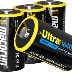 4-Pack Non-Rechargeable CR123A 3V Lithium Batteries, 3 Volt, for Home Security Alarm System Sensor Doorlock Smok Carbon Monoxide Alarm, Up to 12-Year Shelf Life