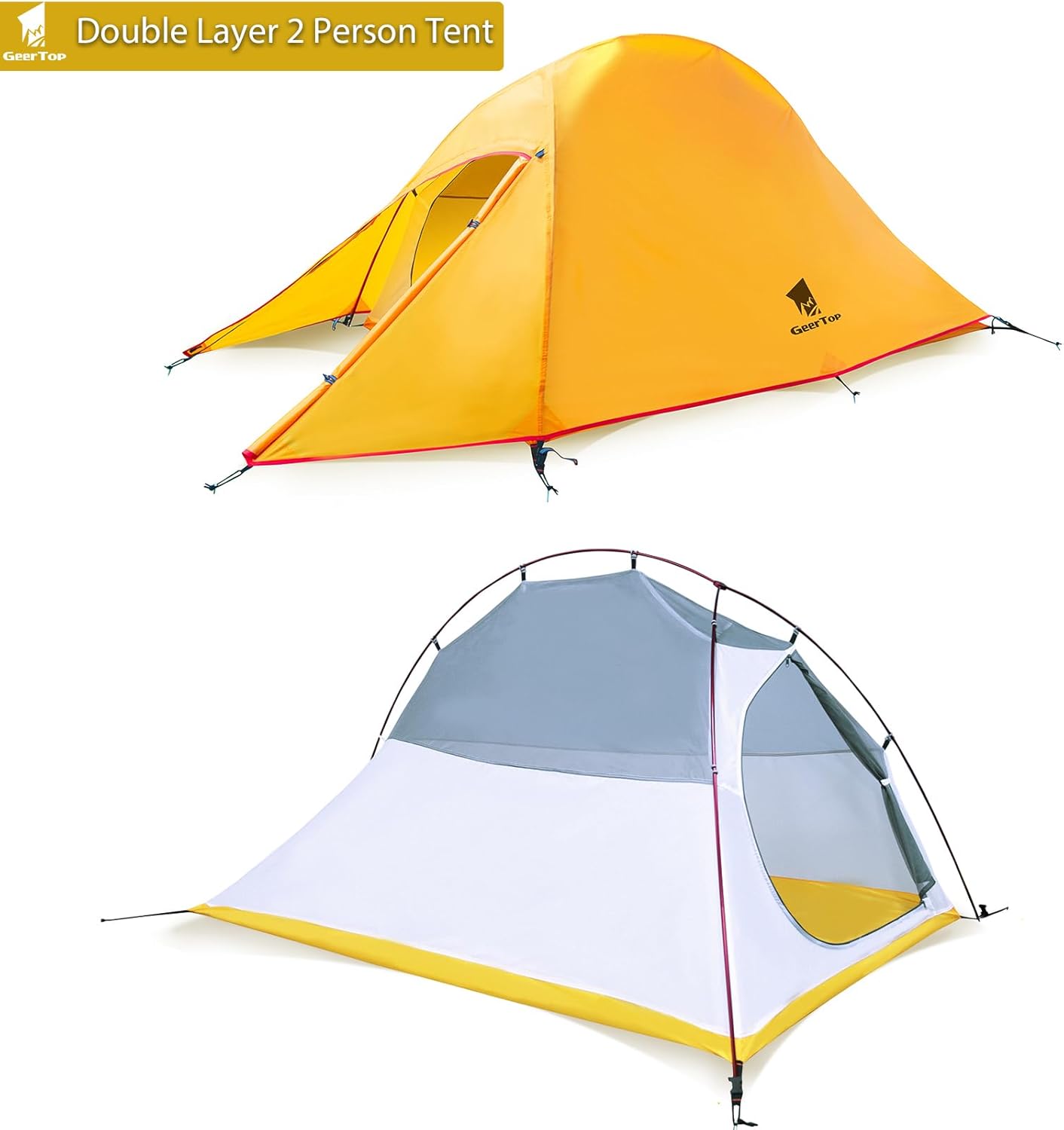 GEERTOP Ultralight 2 Person Tent Waterproof Two Man Backpack Tents for Outdoor Camping Backpacking - Image 2