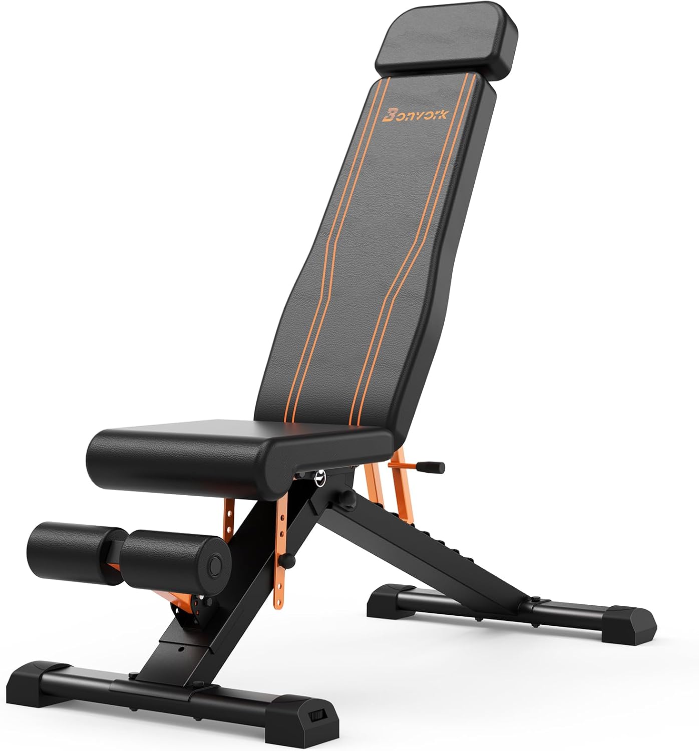 1000LBS Adjustable Lifting Weight Bench, Foldable Workout Bench Press with 36" Extended Backrest for Home Gym Strength Training, Flat Incline Decline Benches with 80x40MM Steel for Full Body Exercise - Image 8