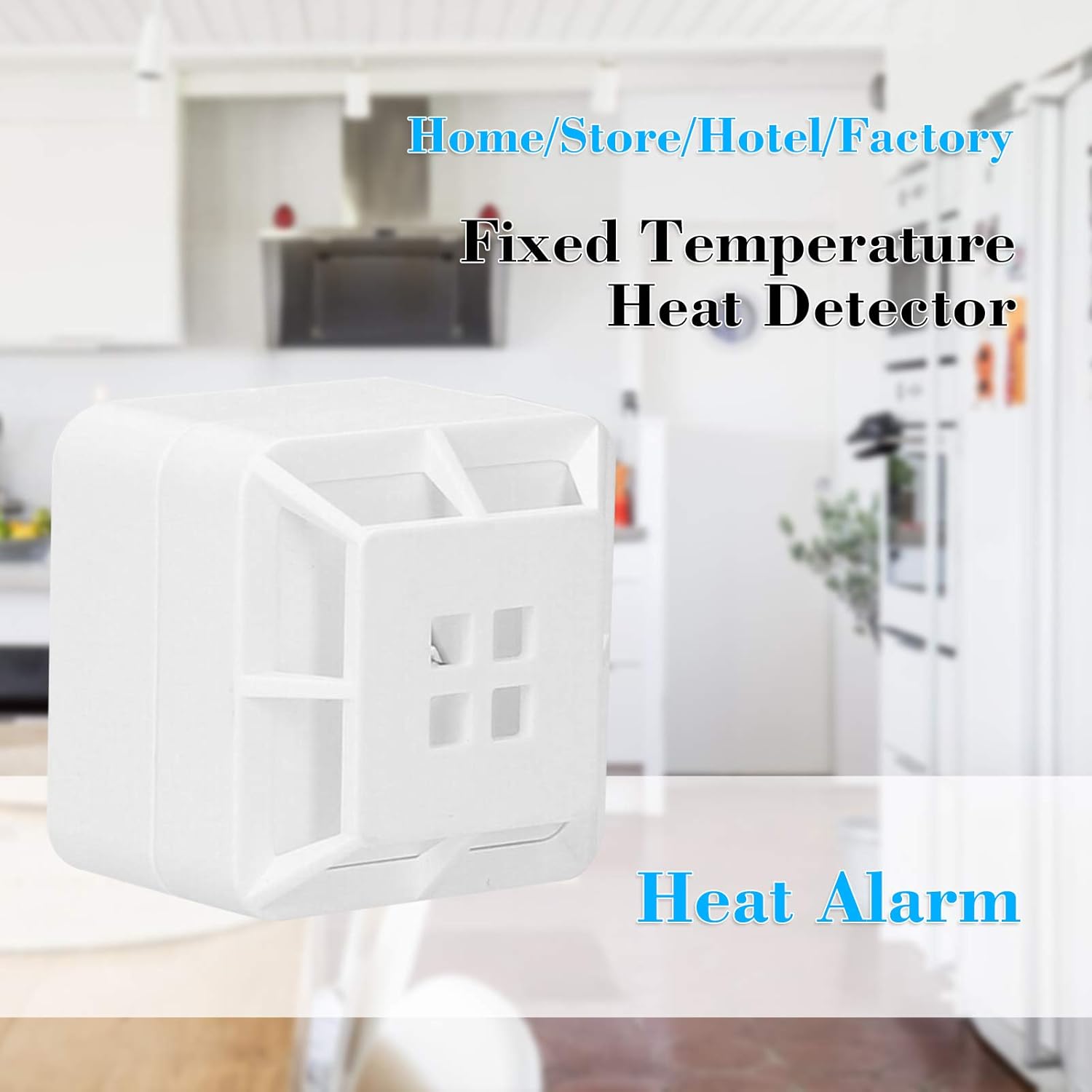 Heat Alarm Heat Detector, Fixed Point Thermal Alarm, A1 Level, Alarm Temperature 55°C-65°C, Battery Powered, 85dB Alarm Sound for Home Kitchen Garage Boiler Houses - Image 7