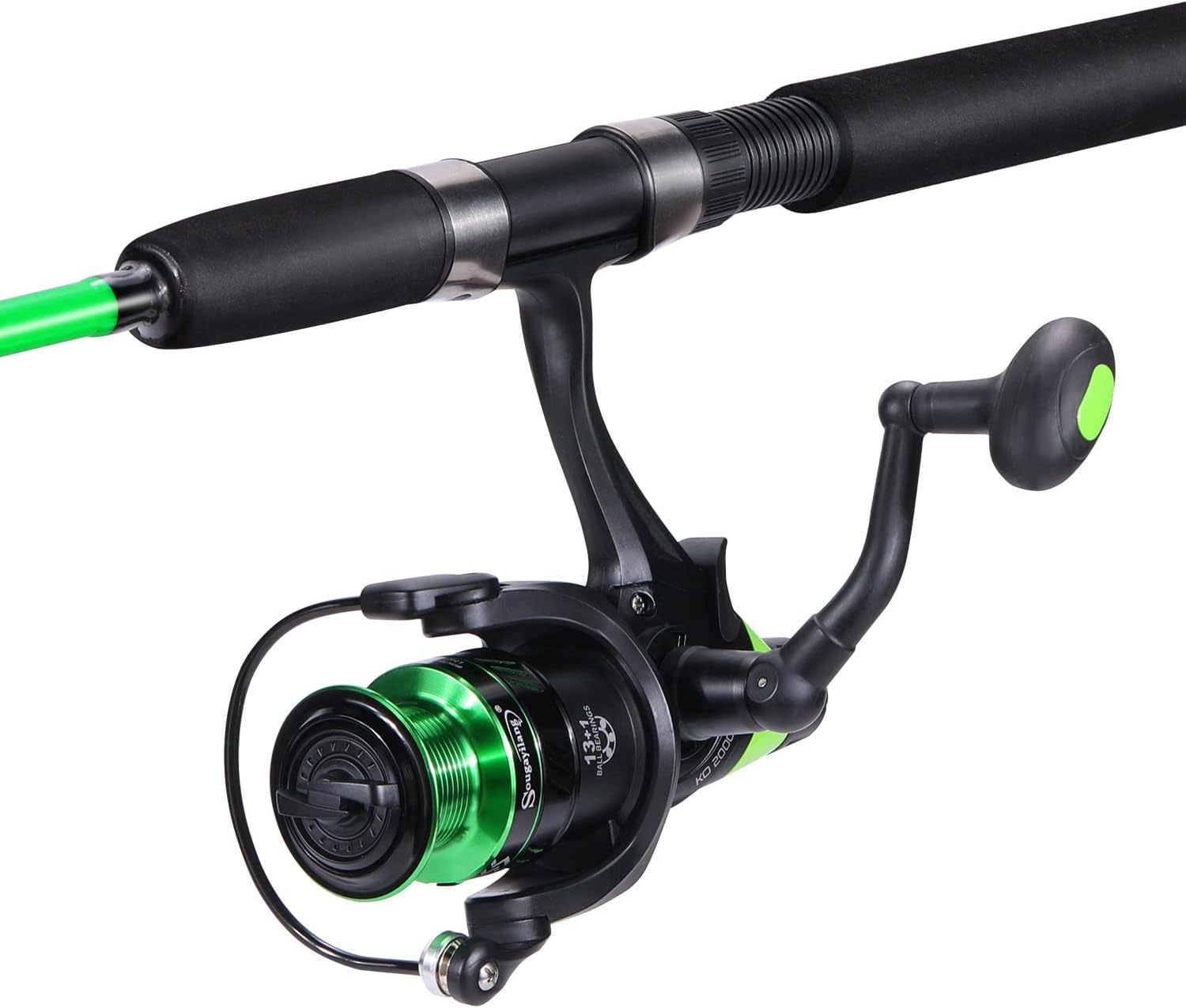 Sougayilang Catfish Fishing Rod and Reel Combo, 2-Piece Spinning Combo, Durable Graphite & Glass Blanks Fishing Pole for Crappie - Image 2