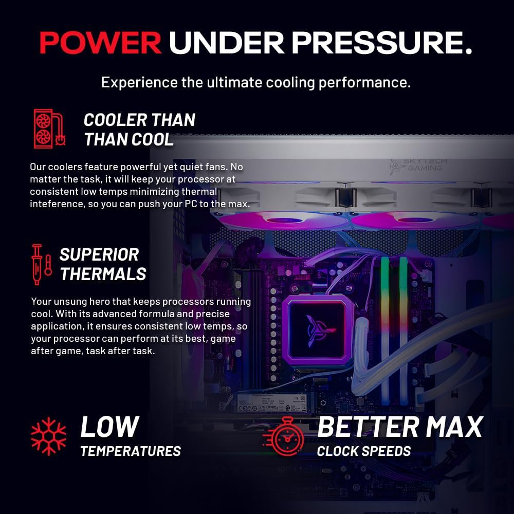 Skytech Gaming Aqua Desktop PC, Ryzen 7 9800X3D 4.7 GHz (5.2 GHz Turbo), NVIDIA RTX 5070 Ti 16GB, 2TB Gen4 NVMe SSD, 32GB DDR5 RAM 6000 RGB, 850W Gold ATX 3 PSU, 360mm ARGB AIO, Wi-Fi, Win 11 - Image 5