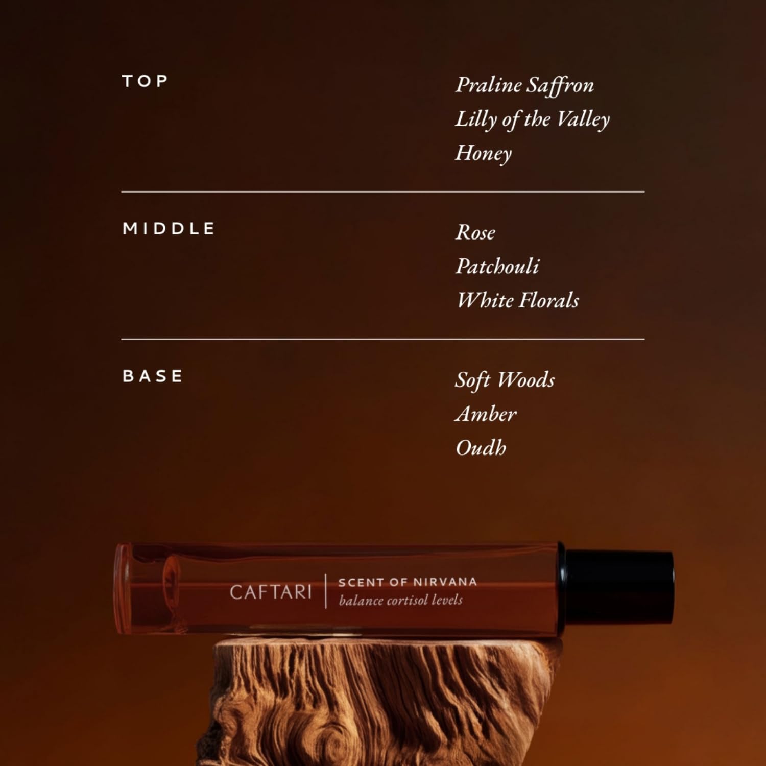 Caftari Luxury Perfume Oil Rollerball | Oudh, Cedarwood & Patchouli | Long Lasting, Travel Size | Clean Jojoba Oil | Stress Relief, Unisex Wellness Fragrance | Scent of Nirvana | 10 ml - Image 6