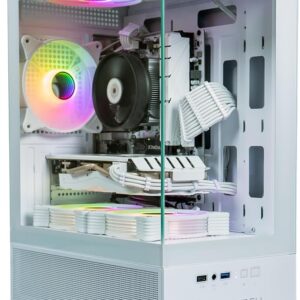 ViprTech Stryker 1.0 Gaming PC – AMD Ryzen 7 (4.1GHz Turbo), RX 580 8GB, 16GB DDR4, 500GB SSD, 700W PSU, WiFi BT USB-C, Win 11 Pro, RGB, Desktop Computer Prebuilt, White