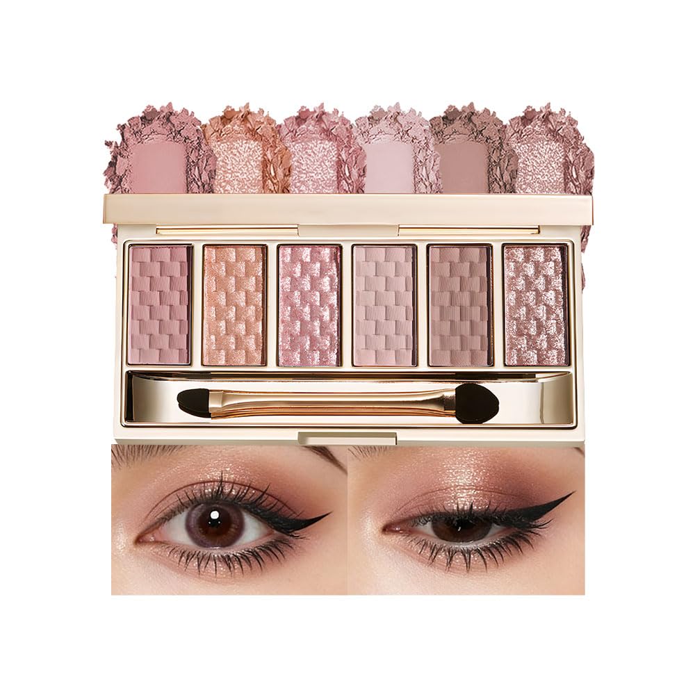 Rose Mauve Neutral Nude Eyeshadow Palette – 6 Matte & Shimmer Eye shadow, Soft Pink & Mauve Tones, Blendable Long-Lasting Eye Shadow Kit for Natural Everyday Makeup, Soft Glam Looks & Mature Eyes 2 - Image 2