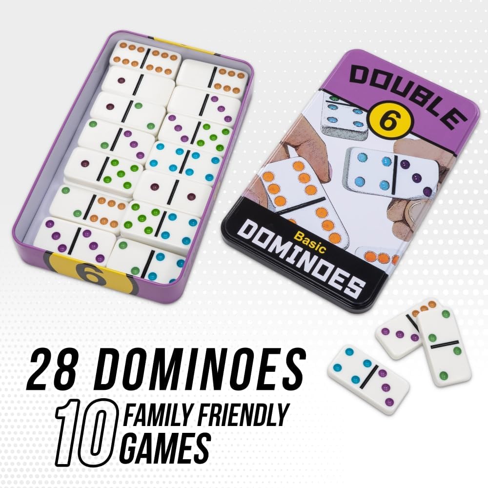 Front Porch Classics | Double 6 Travel Tin Domino Set from, for 1 to 4 Players Ages 6 and up - Image 3