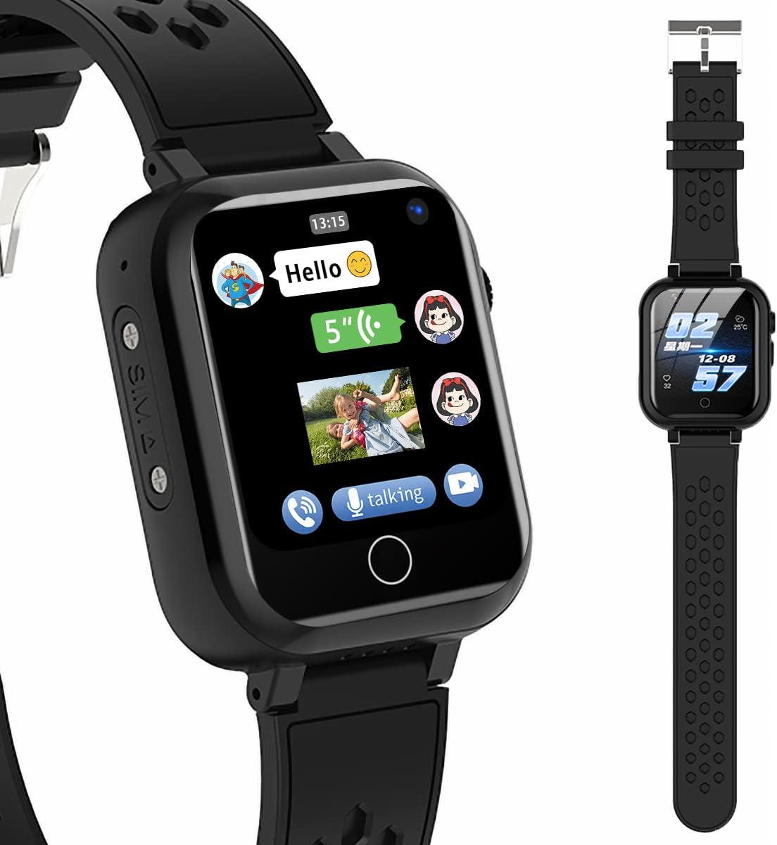 Smart Watch for Kids, 4G Kids Phone Smartwatch with GPS Tracker, WiFi SMS, Call, Voice Video Chat, Bluetooth, Audio Recording, Alarm, Pedometer, Wrist Watch for 4-16 Boys Girls Birthday Gifts - Image 3