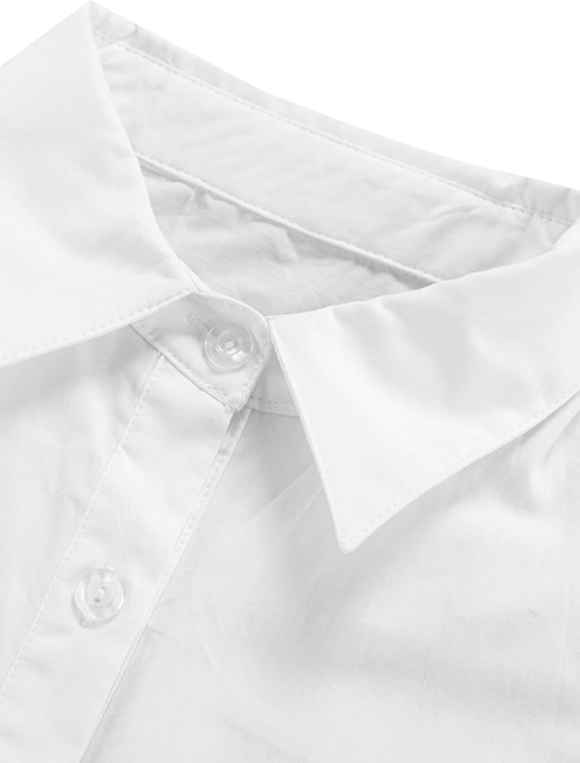 LYANER Women's Casual Shirt Dress Collar V Neck Button Down Loose Long Sleeve Mini Dresses - Image 4