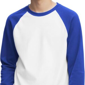Boys Long Sleeve T Shirts Cotton Blend Crewneck Tshirt Baseball Tee Raglan Jersey Color Block Top