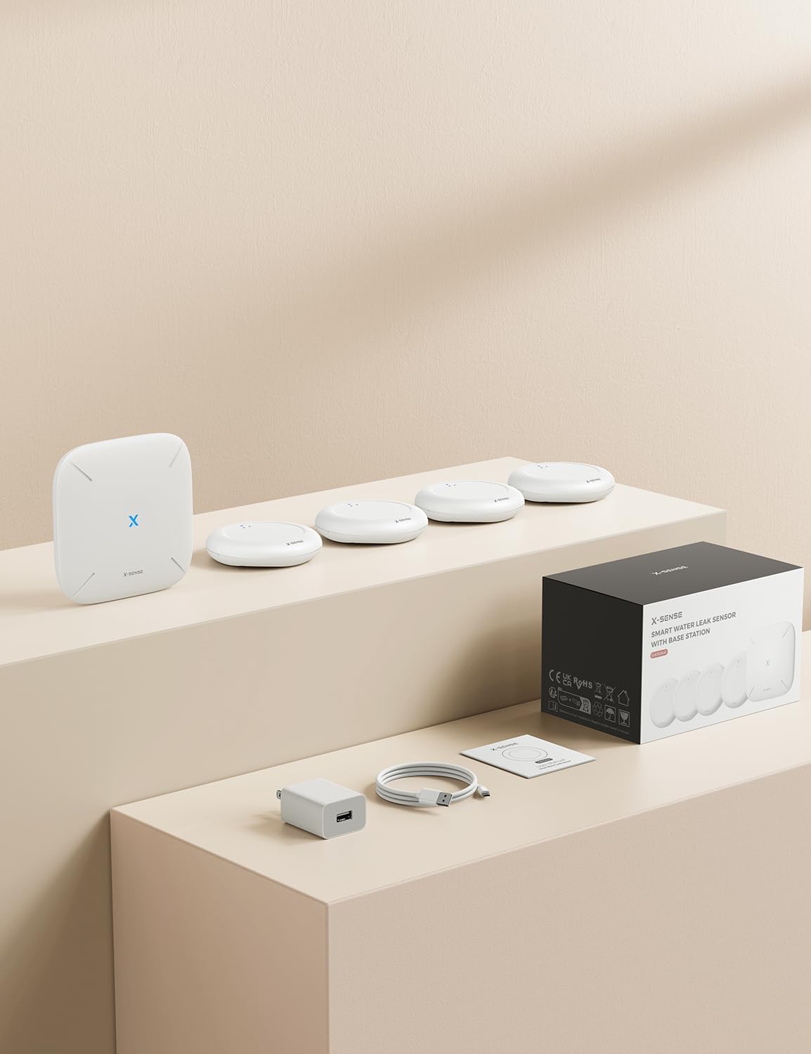 X-Sense Wi-Fi Water Leak Detector Kit, Smart Water Sensor Alarm with App Alerts and Ultra-Slim Design, Water Alarm Leak Detector for Basements, 4 Water Sensors and 1 Base Station, Model SWS0A41 - Image 9