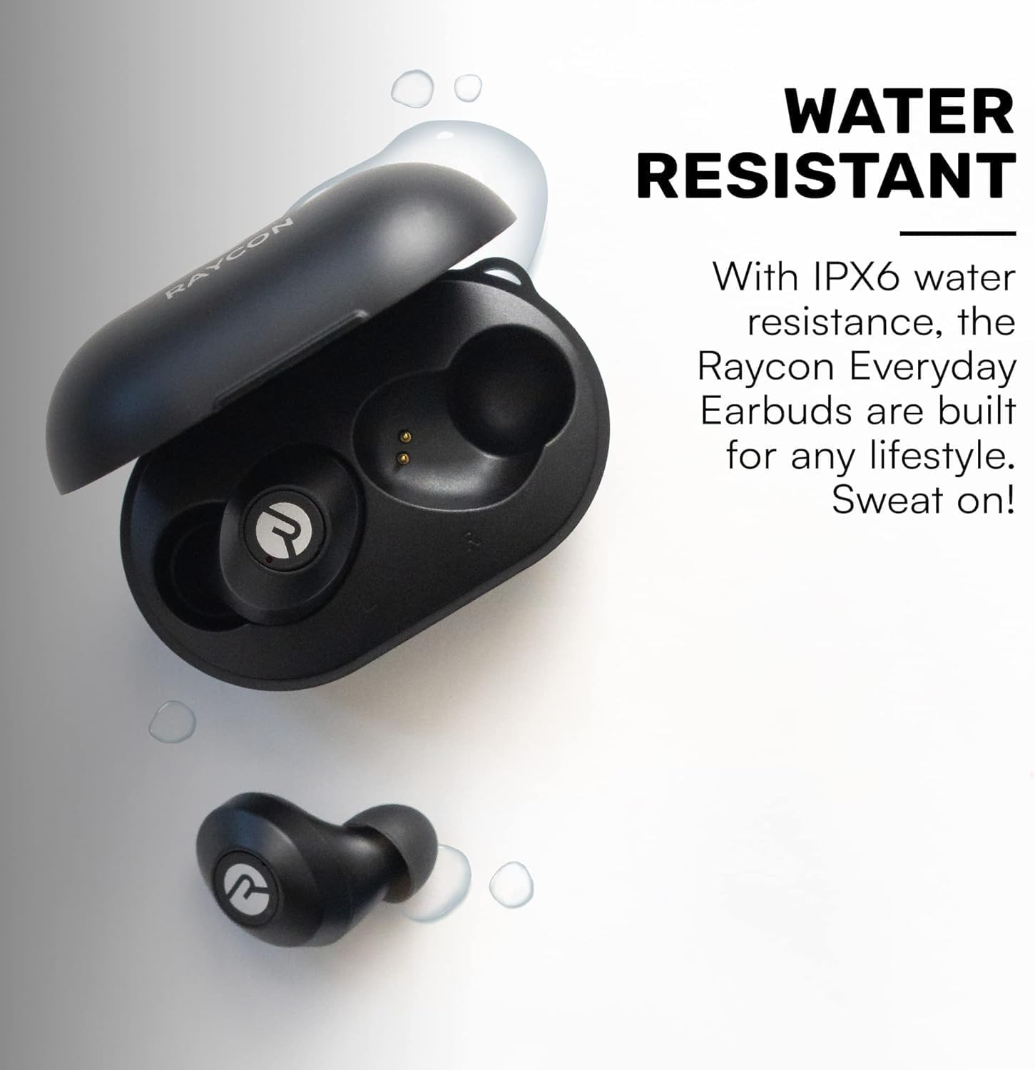 Raycon Everyday Classic Bluetooth Wireless Earbuds + Microphone with Active Noise Canceling, Sweat & Water-Resistant Earphones, Ear Buds Wireless Bluetooth 32 Hours Playtime (Black) - Image 4