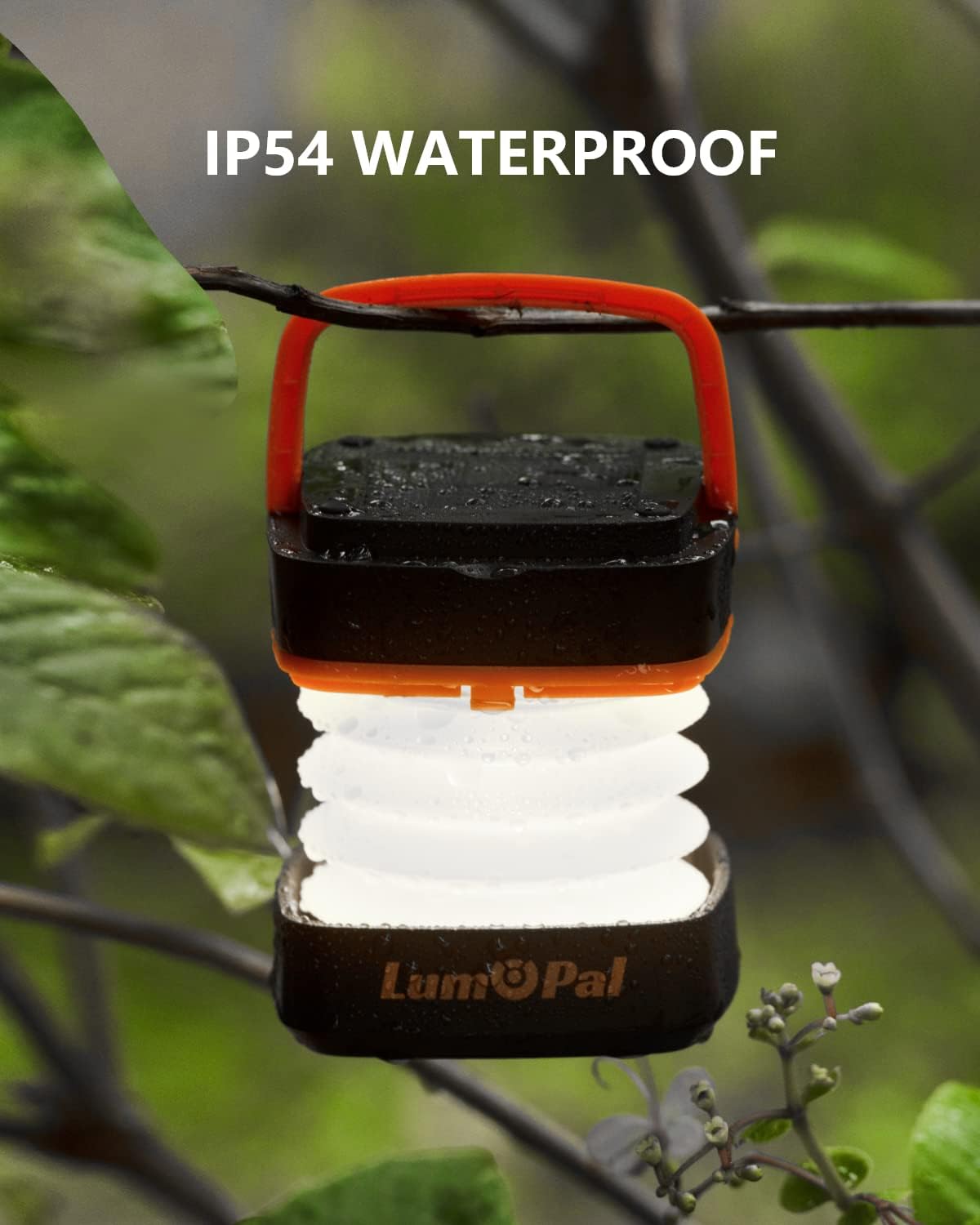 LUMOPAL Solar Lanterns - Collapsible Camping Light, Rechargeable LED Portable USB Lamp, IP54 Waterproof for Backpacking, Emergency Phone Charger, Tent, Hiking, Power Outage (2 Pack) - Image 4