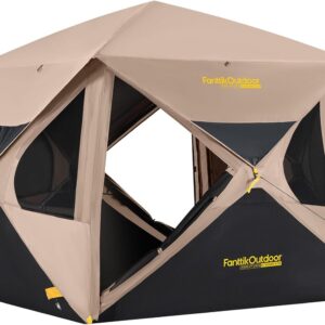 FanttikOutdoor Alpha C4 Ultra Camping Tent 4 Person Pop Up Instant Cabin Setup in 60 Seconds Portable Hub Tent with Rainfly & Windproof for Outdoor Camping & Overlanding