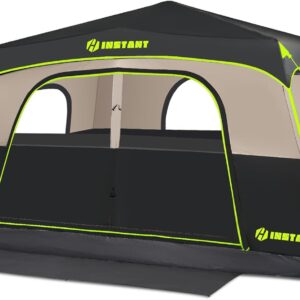 4/6/8 Person Instant Tent, Waterproof Pop Up Tents for Camping with Rainfly, 60 Seconds Easy Setup, Automatic Cabin Tent for Family Camping with Expandable Carry Bag & Upgraded Ventilation
