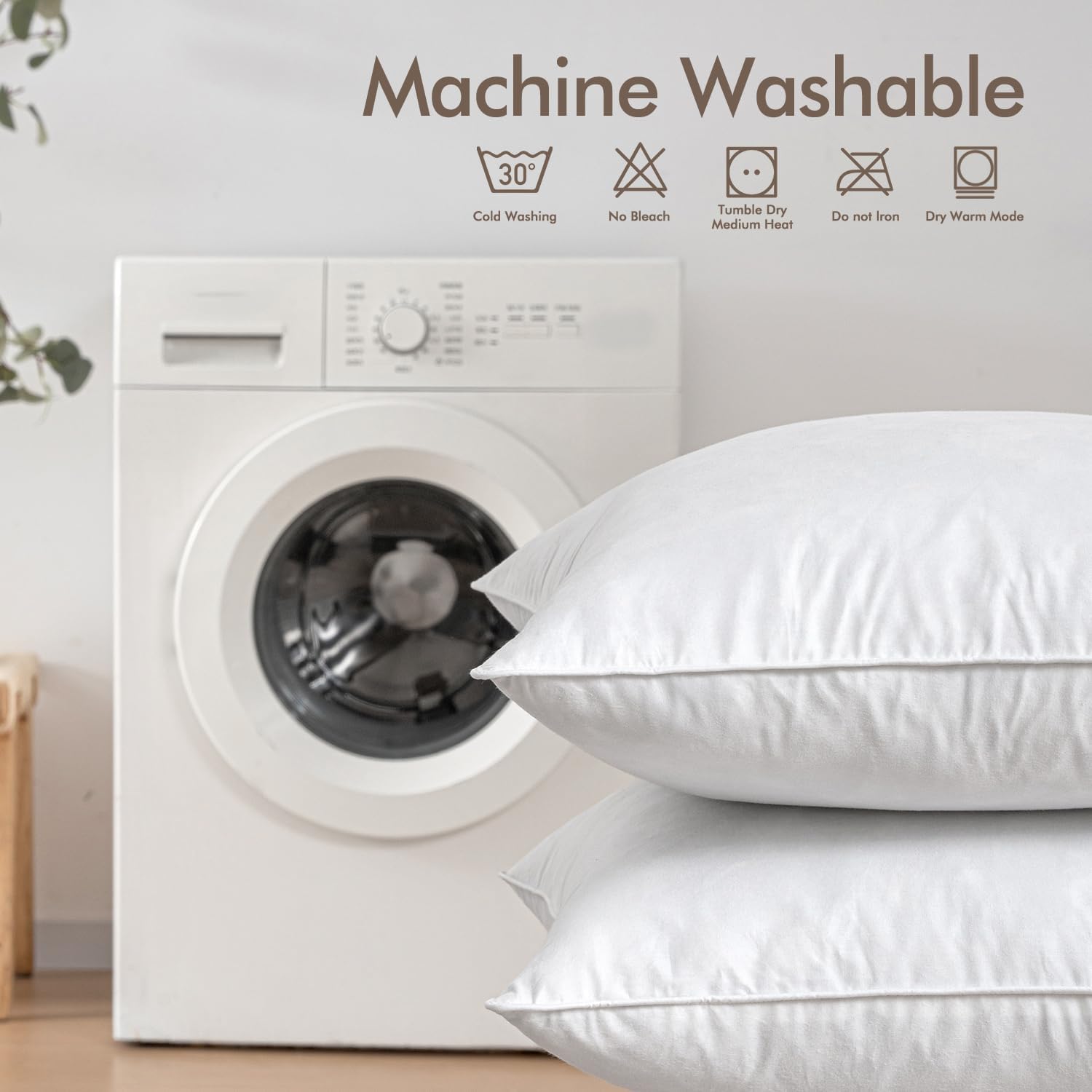 MIULEE 18x18 Pillow Inserts, Pack of 2 Down Feather Premium Throw Pillows with Cotton Fabric for Bed Couch Living Room Sofa - Image 8