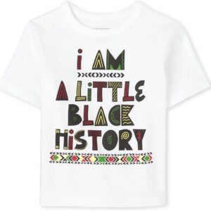 The Children’s Place Unisex Baby and Toddler Short Sleeve Black History Graphic T-Shirt
