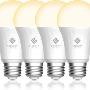 Etekcity ESL100 Smart Light Bulb Compatible with Alexa, Google Home and IFTTT, 4 Count (Pack of 1), 9W (60W Equivalent), 806LM, 2700K, No Hub Required, 4 Pack