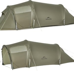 Naturehike Opalus UL 4 Season Tents for Camping, Windproof 2-3 Person Winter Camping Tent, Double Layer Cold Weather Tunnel Tent with Vestibule