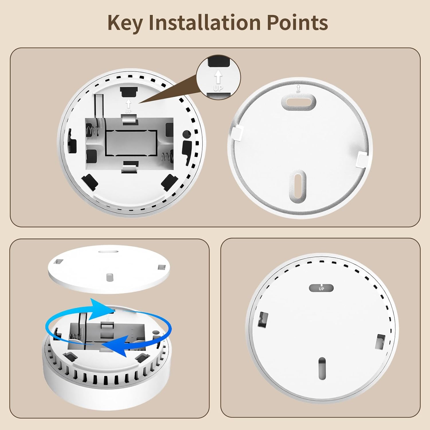 CarCarbon Monoxide Detectors 90dB Alarm, CO Detector Battery Powered(Not Include), 10-Year Lifespan Carbon Monoxide Alarm with LCD Display for Travel, Home, Kitchen, JA-997, 4 Packs - Image 8