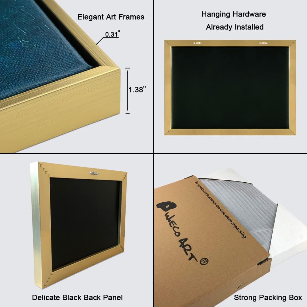 Wieco Art Framed Art Canvas Prints of Cafe Terrace at Night Canvas Prints Wall Art by Van Gogh Paintings Reproduction Abstract Artwork for Wall Decor Golden Frame VAN-0060_5060-GF - Image 9