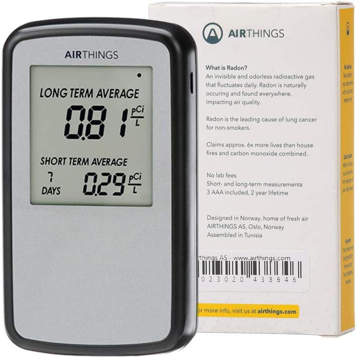 Airthings Corentium Home Radon Detector 223 Portable, Lightweight, Easy-to-Use, (3) AAA Battery Operated, USA Version, pCi/L - Image 5