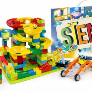 STEM Robotics Kit, 8 Set Engineering Science Building Kit with Marble Maze, 2 Cubes, 5 DIY Robot Projects, Ages 6-12