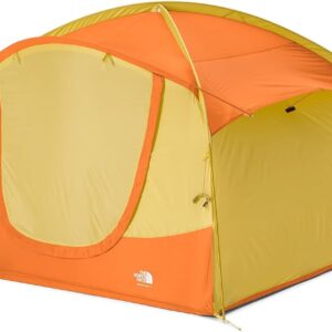 THE NORTH FACE Sequoia 4 Tent – Four-Person Waterproof Camping Tent, Spacious & Easy to Set Up, 2 Zipper Doors, Yellow Silt/Desert Rust, One Size