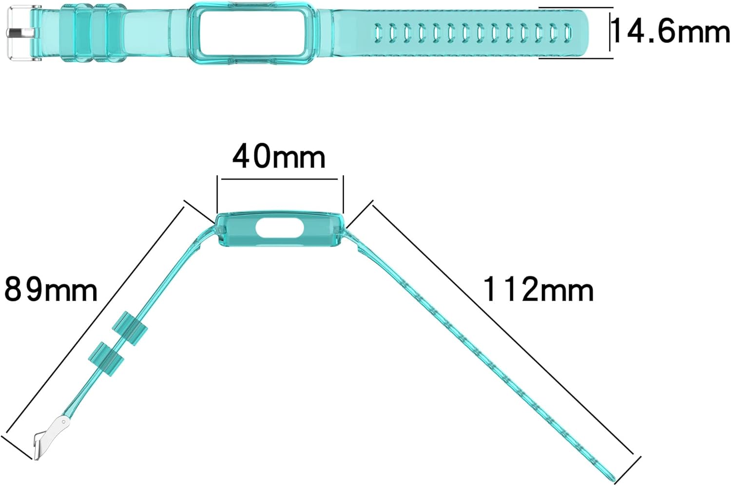 FitTurn Compatible with Fitbit Inspire 3,Ace 3 Bands Replacement Silicone Transparent Colorful Rubber Adjustable Sport Bands Accessories for Ace 3 Activity Tracker - Image 5
