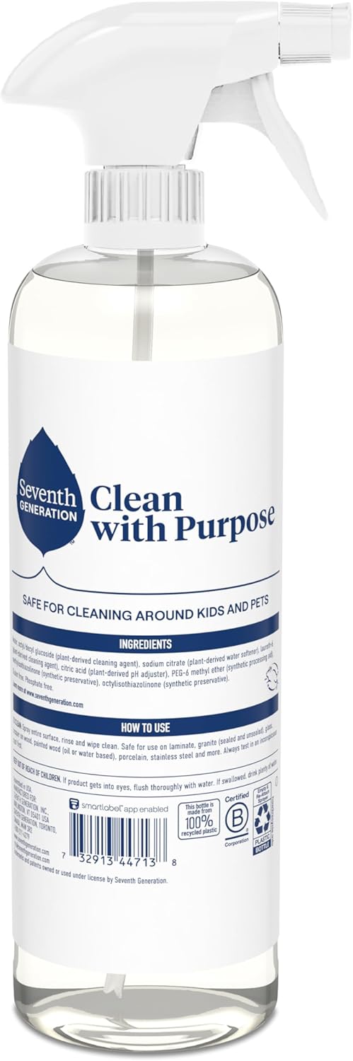 Seventh Generation All Purpose Cleaner, Biodegradable Formula, Free & Clear, 23 oz (Pack of 4) - Image 2