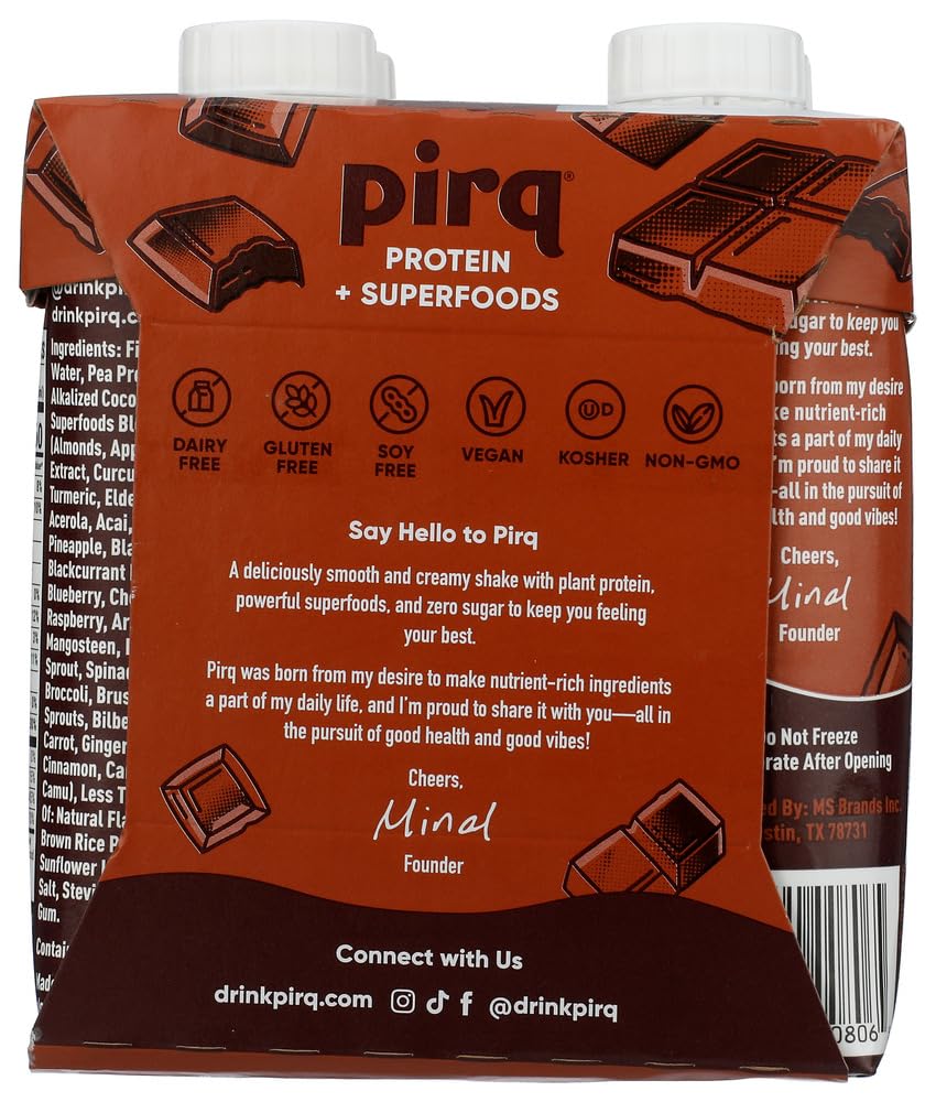 Pirq Chocolate Plant Protein Shake, 11 Fl Oz - Image 2