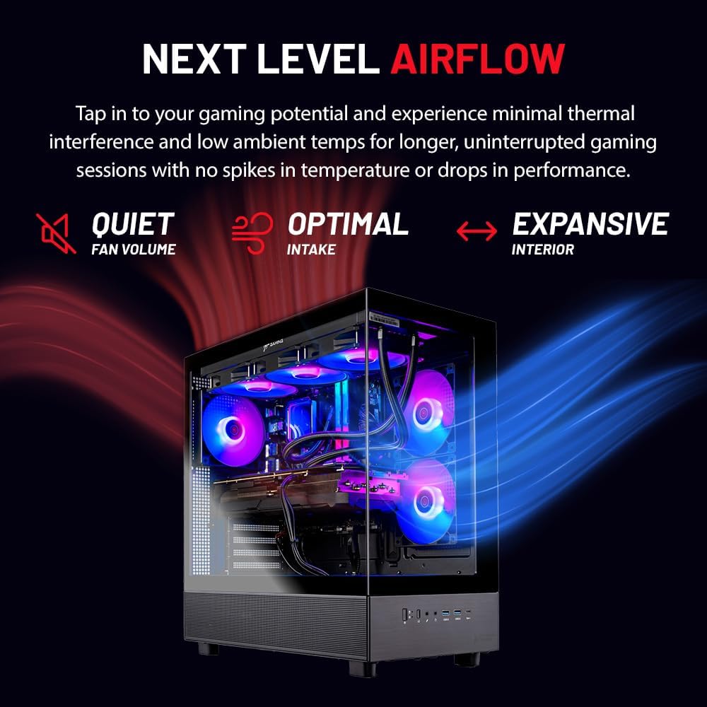 Skytech Azure Gaming PC Desktop, Ryzen 7 9700X 3.8 GHz (5.5GHz Turbo Boost), NVIDIA RTX 4060 8GB GDDR6, 1TB SSD, 16GB DDR5 RAM 6000, 650W Gold PSU, 360mm ARGB AIO, Wi-Fi, Win 11 Home - Image 4