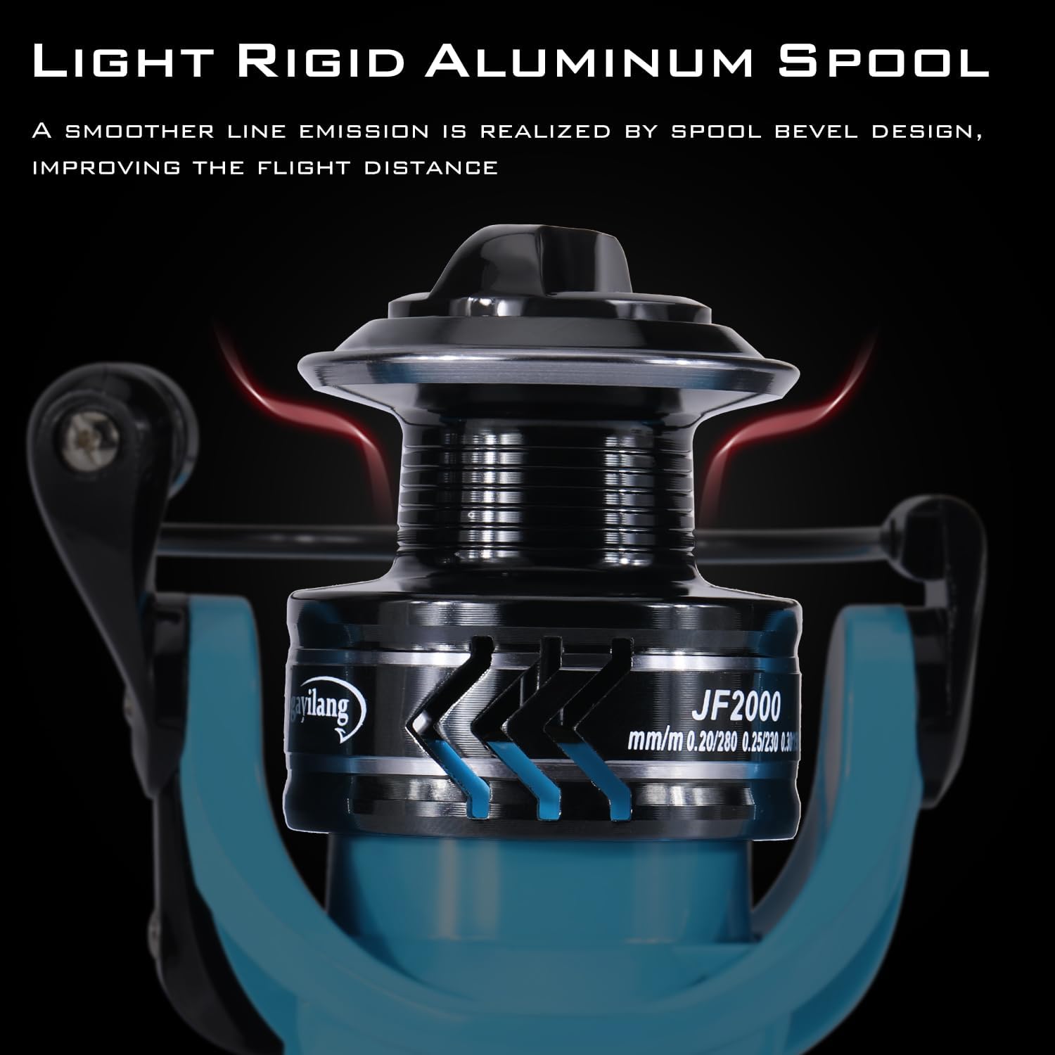 Sougayilang Spinning Reel and 2-Piece Fishing Rod Combo, Durable Graphite & Fiberglass Rod, Split-Grip Cork Handle,Right/Left Handle Position - Image 5